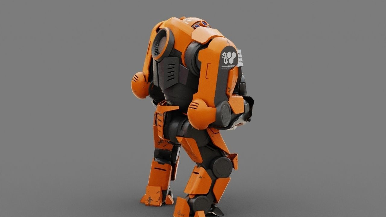 Doom Fighter Rigged character 3D model_5