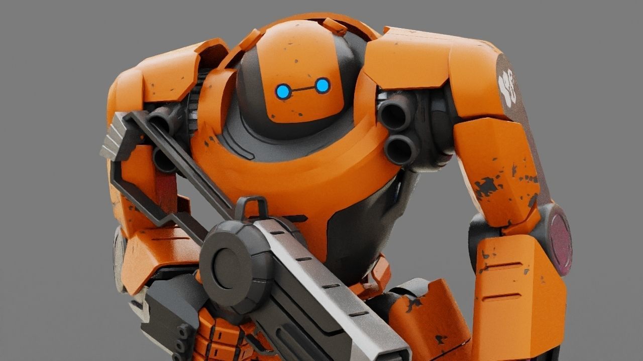 Doom Fighter Rigged character 3D model_16