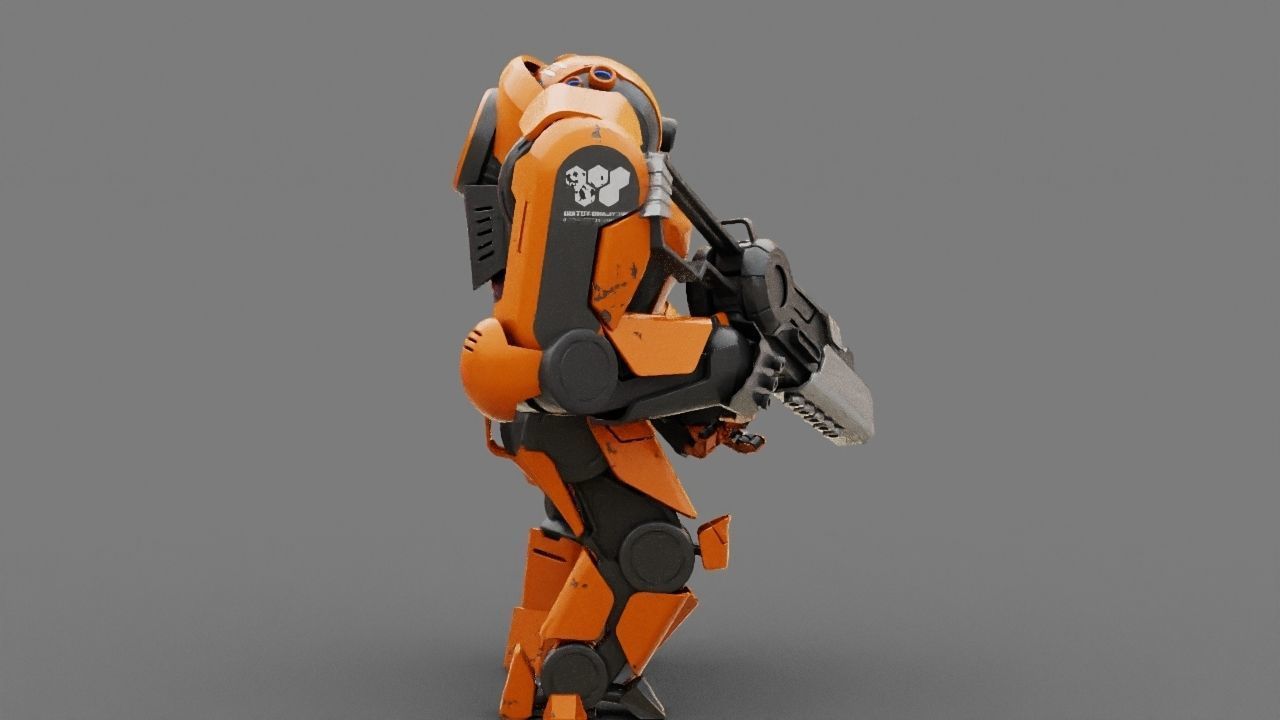 Doom Fighter Rigged character 3D model_4