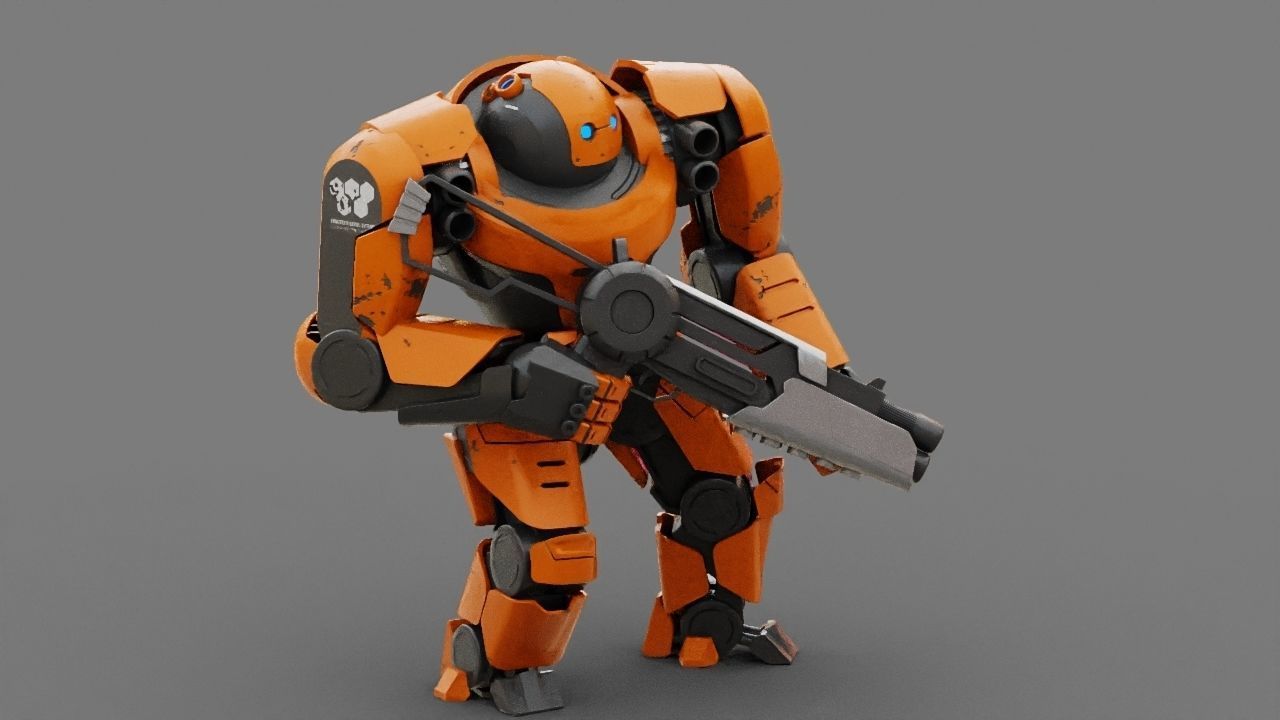 Doom Fighter Rigged character 3D model_2