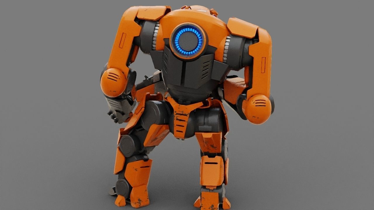 Doom Fighter Rigged character 3D model_19