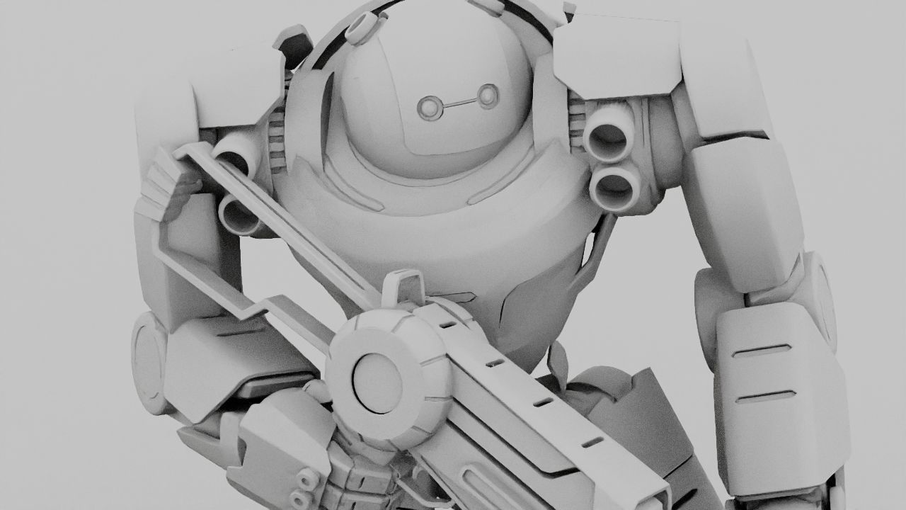 Doom Fighter Rigged character 3D model_33