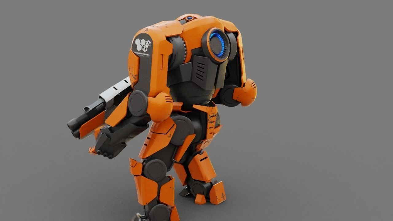 Doom Fighter Rigged character 3D model_9