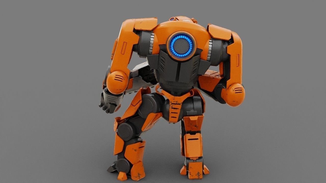 Doom Fighter Rigged character 3D model_8