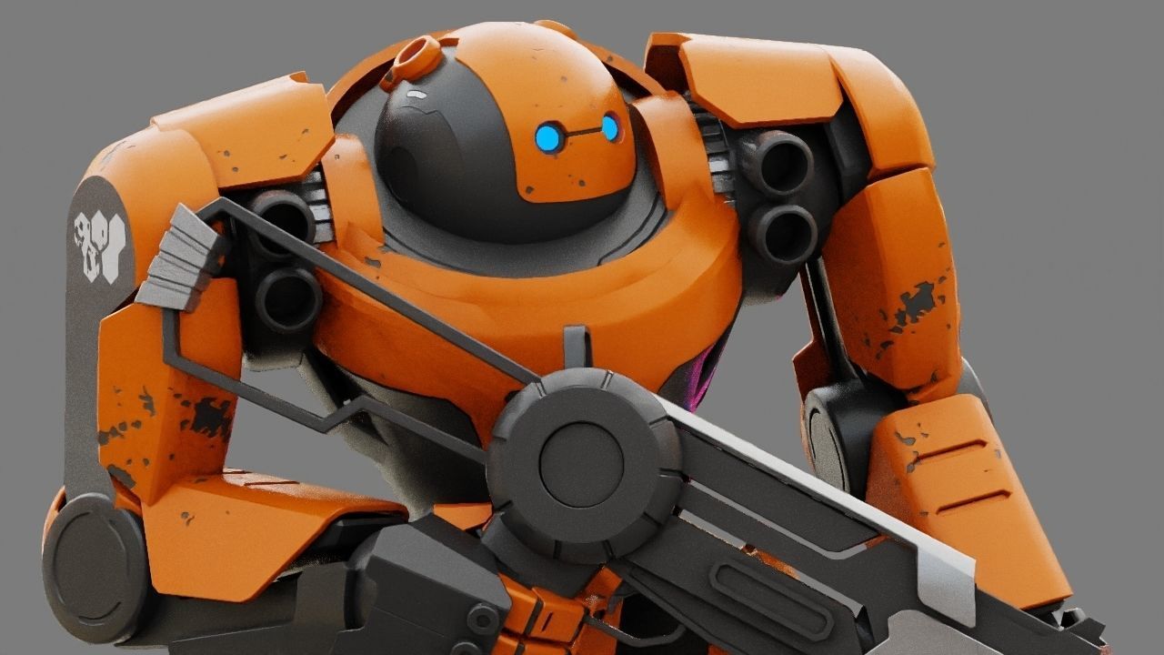 Doom Fighter Rigged character 3D model_24