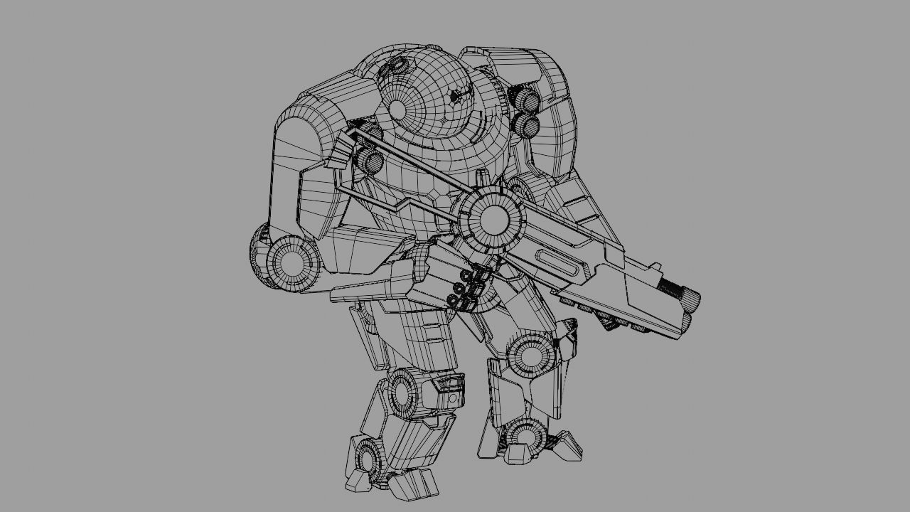 Doom Fighter Rigged character 3D model_36