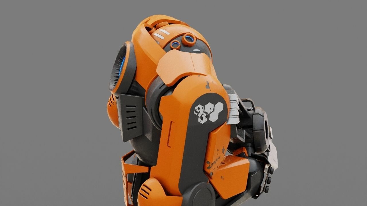 Doom Fighter Rigged character 3D model_18