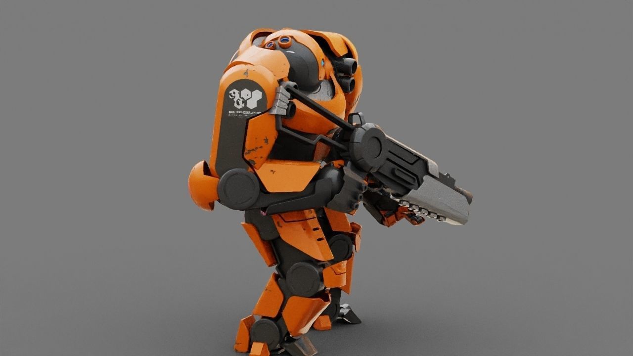 Doom Fighter Rigged character 3D model_3