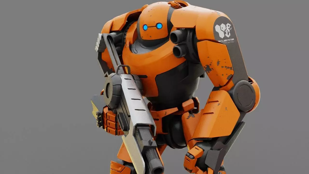 Doom Fighter Rigged character 3D model_0