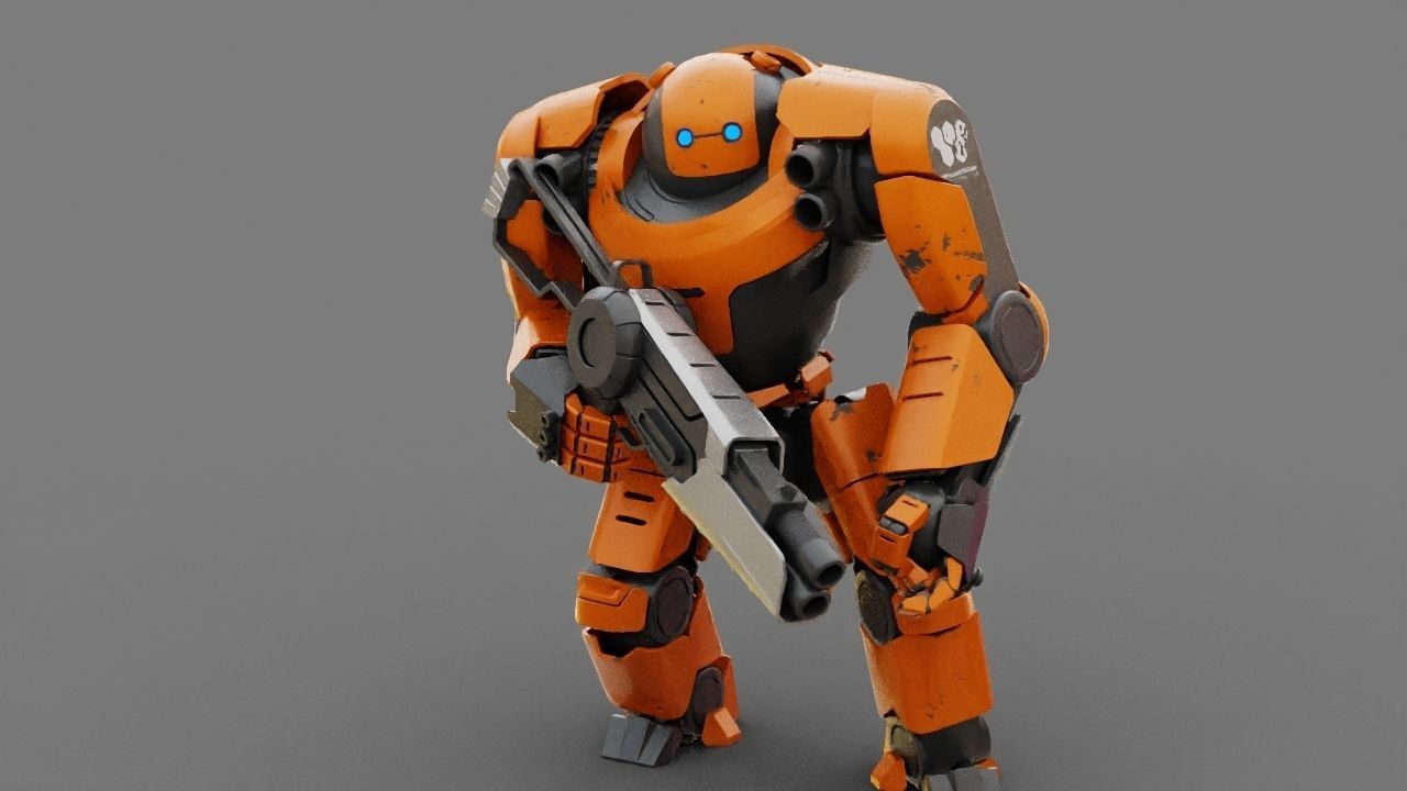 Doom Fighter Rigged character 3D model_12