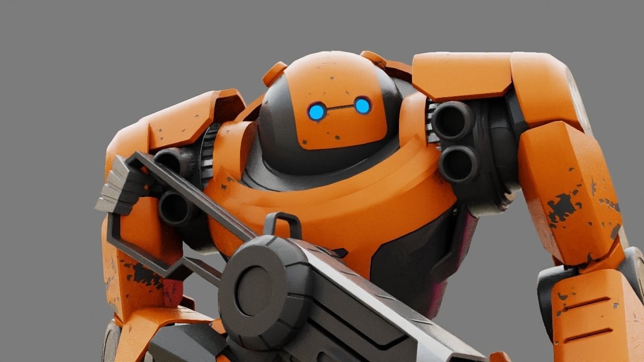 Doom Fighter Rigged character 3D model_20