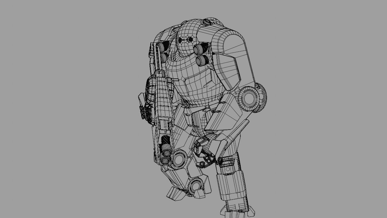 Doom Fighter Rigged character 3D model_37