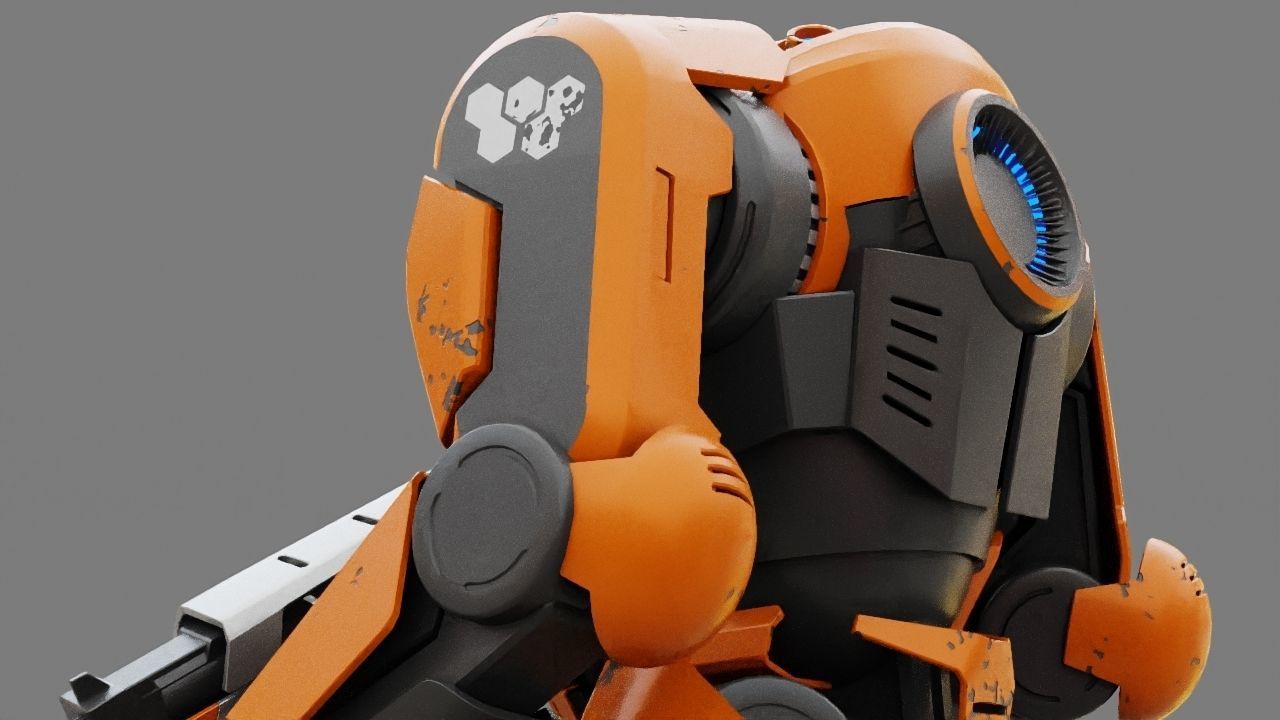 Doom Fighter Rigged character 3D model_22