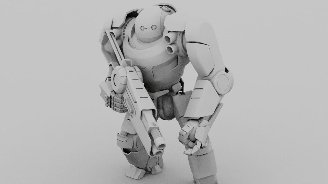 Doom Fighter Rigged character 3D model_28