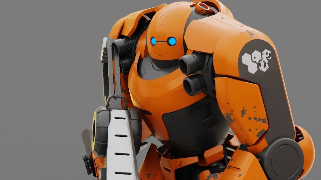 Doom Fighter Rigged character 3D model_15