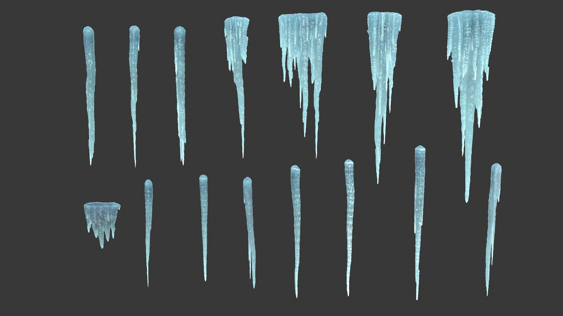 icicle icicles Low-poly 3D model_2