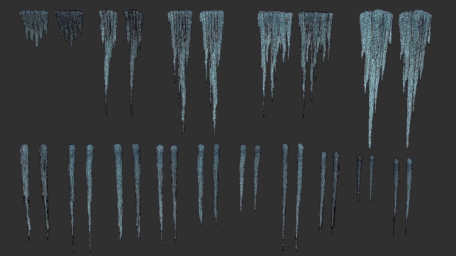 icicle icicles Low-poly 3D model_7