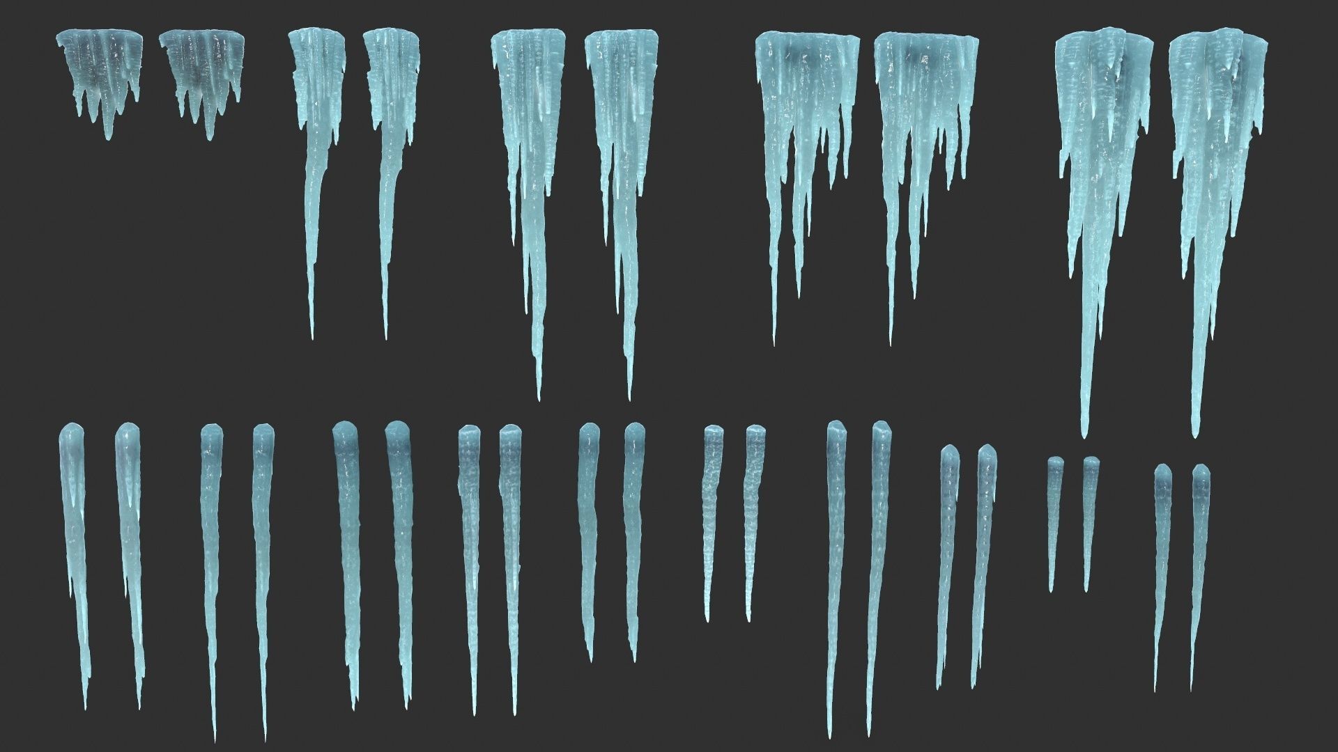 icicle icicles Low-poly 3D model_6