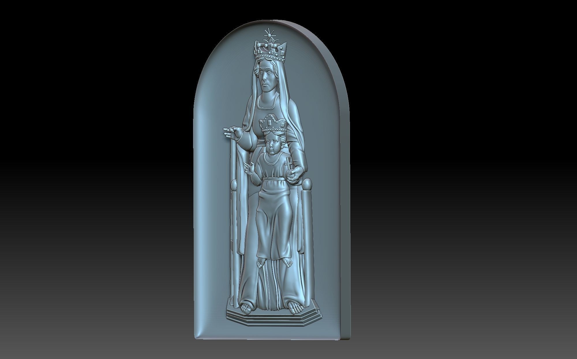 The Virgin Mary with Jesus 3D print model_1