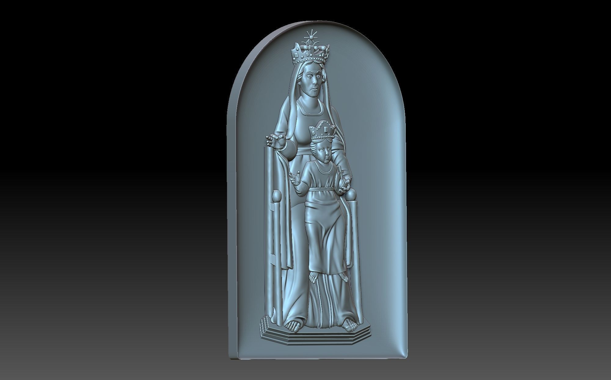 The Virgin Mary with Jesus 3D print model_4