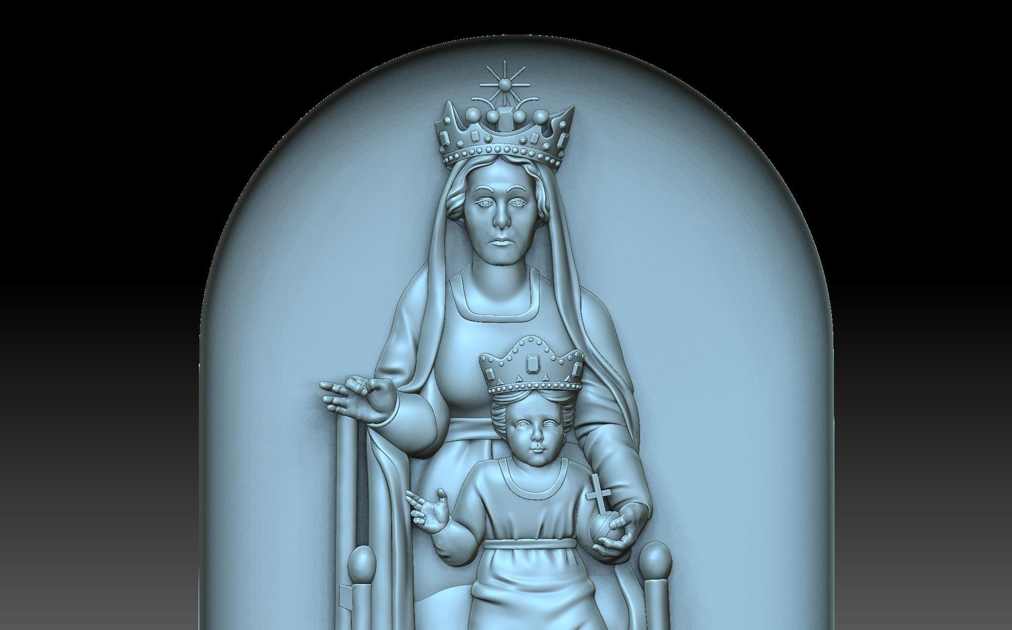 The Virgin Mary with Jesus 3D print model_7