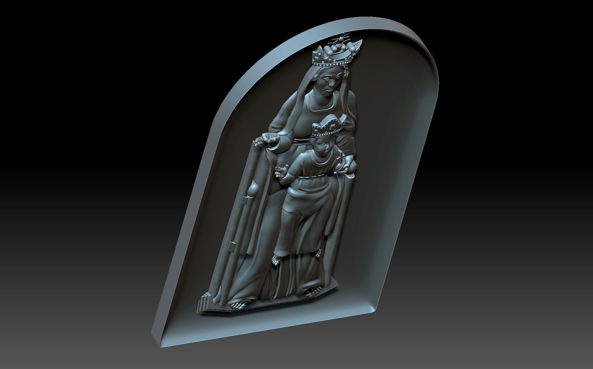 The Virgin Mary with Jesus 3D print model_5