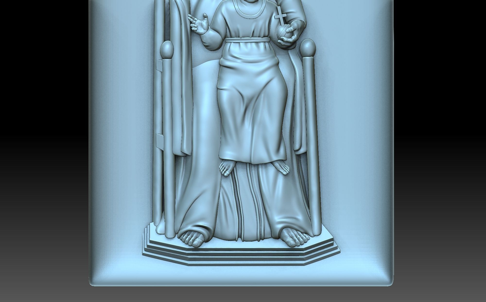 The Virgin Mary with Jesus 3D print model_8