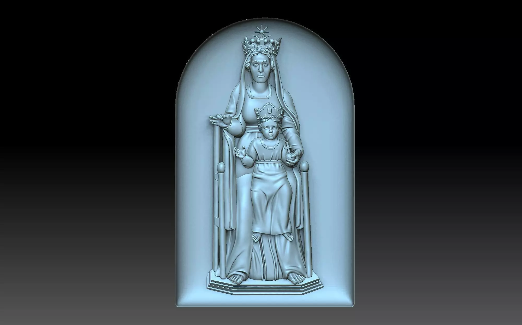 The Virgin Mary with Jesus 3D print model_0