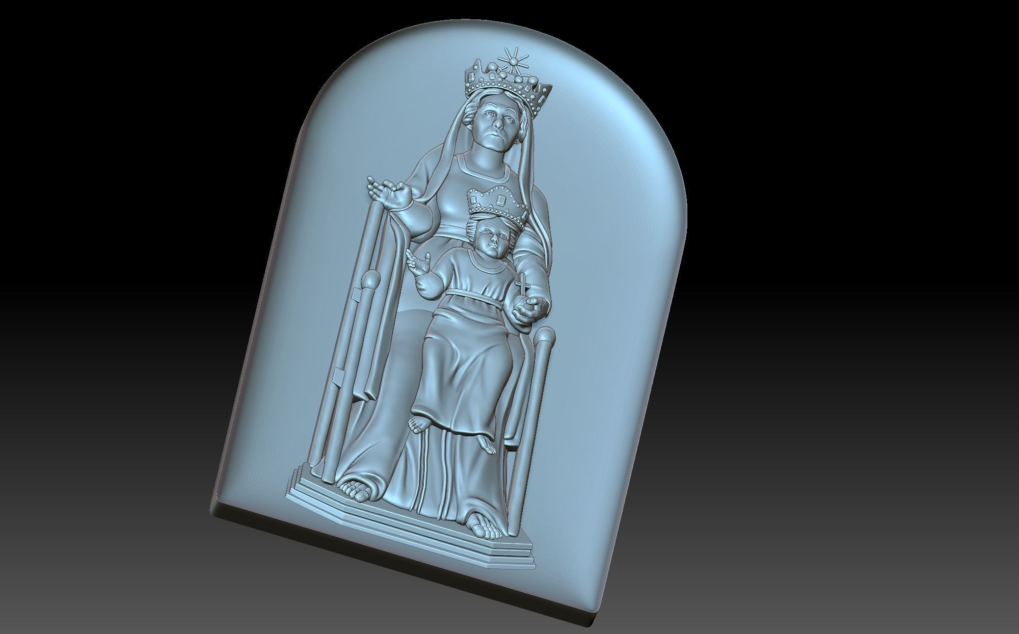 The Virgin Mary with Jesus 3D print model_6