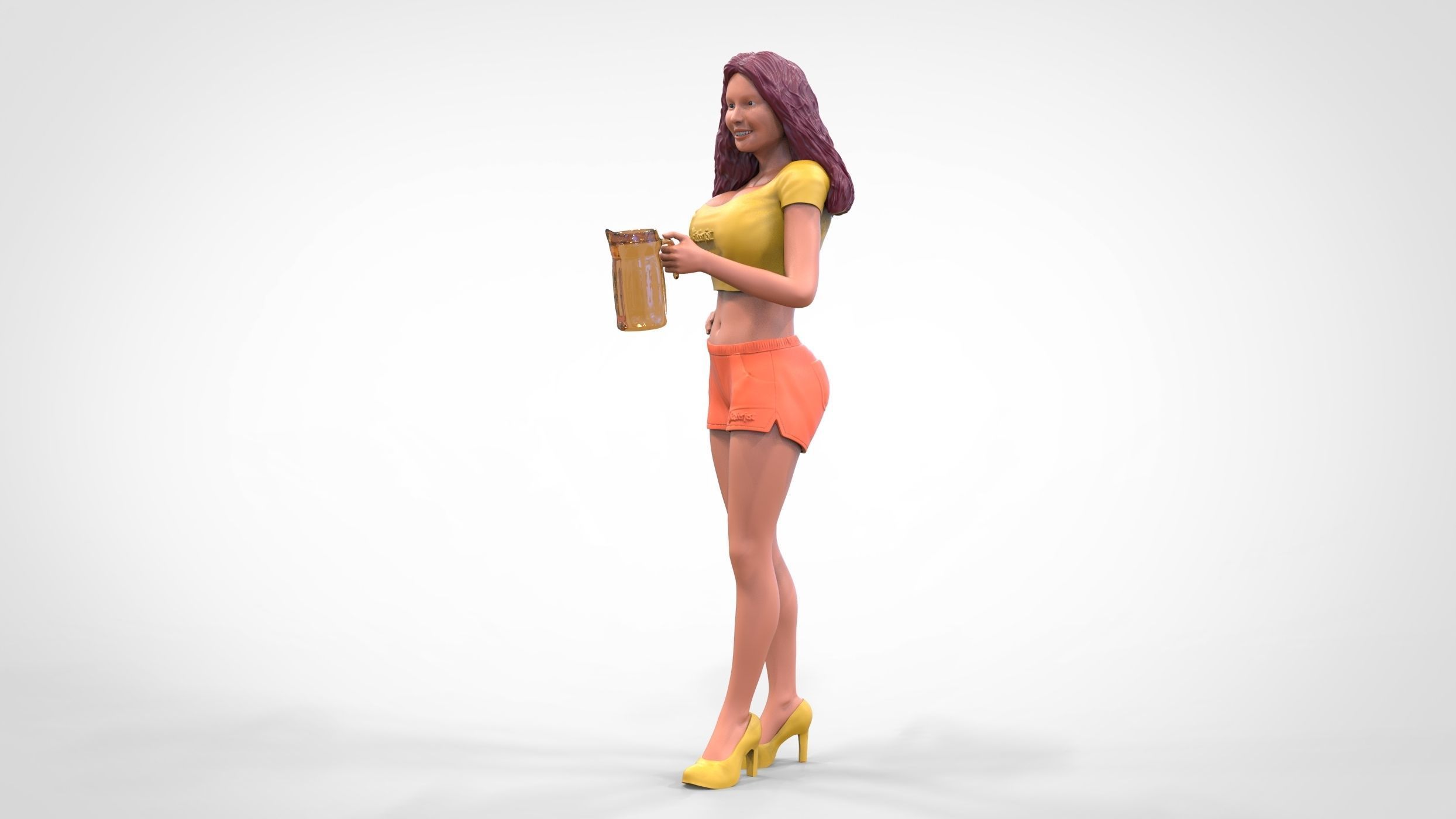 N6 Hooter waitress with beer 3D print model_7