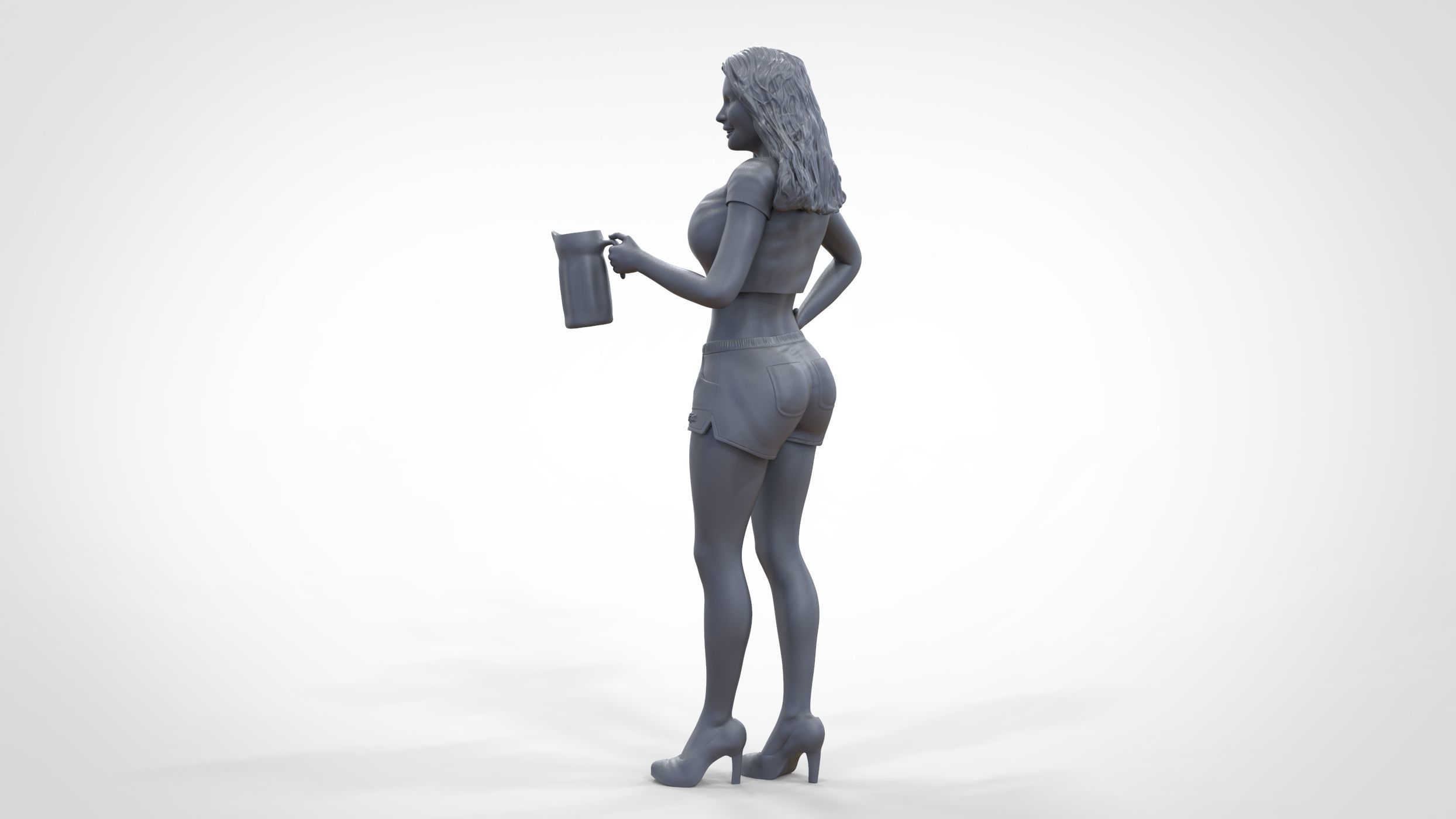 N6 Hooter waitress with beer 3D print model_33