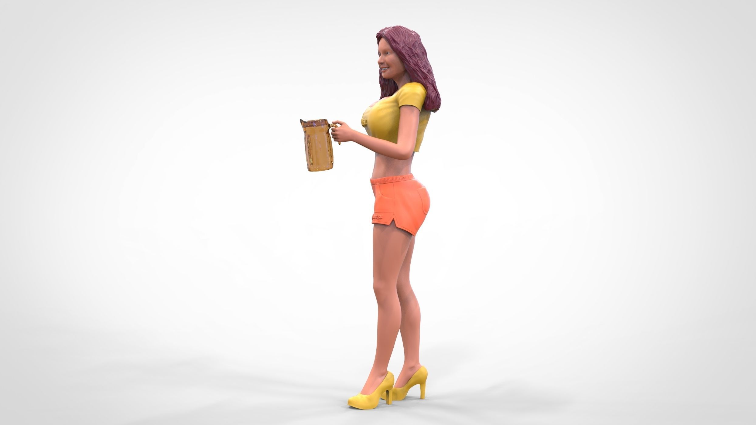 N6 Hooter waitress with beer 3D print model_8