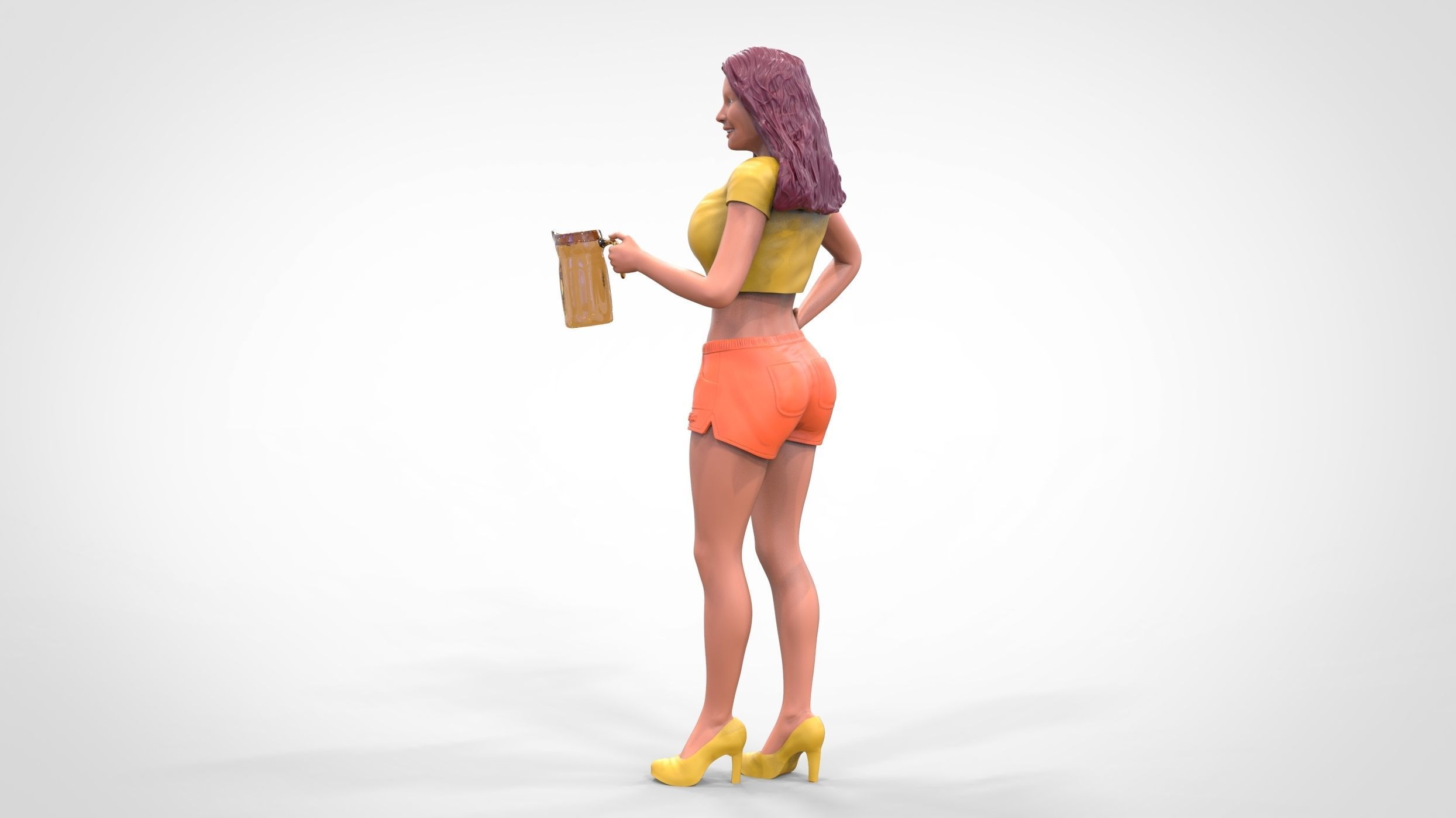 N6 Hooter waitress with beer 3D print model_10