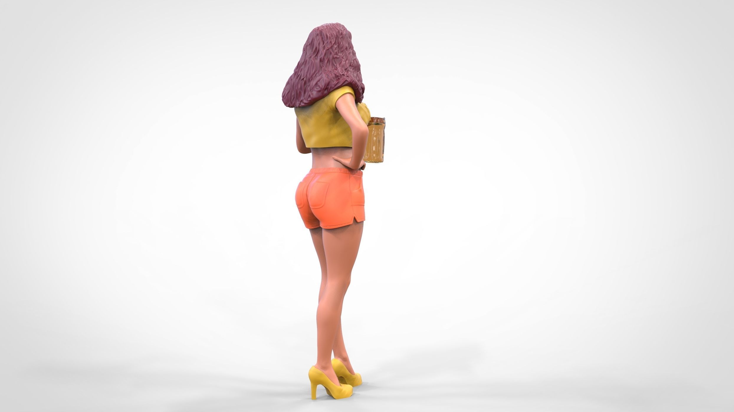 N6 Hooter waitress with beer 3D print model_18