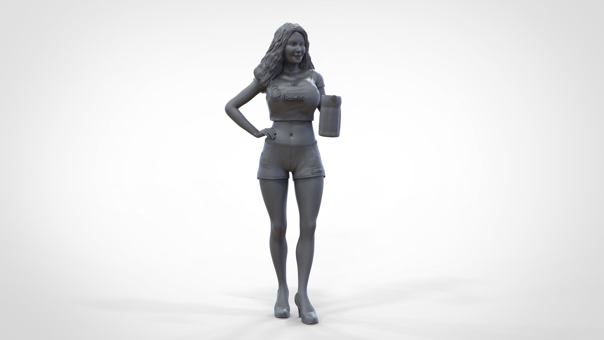 N6 Hooter waitress with beer 3D print model_43