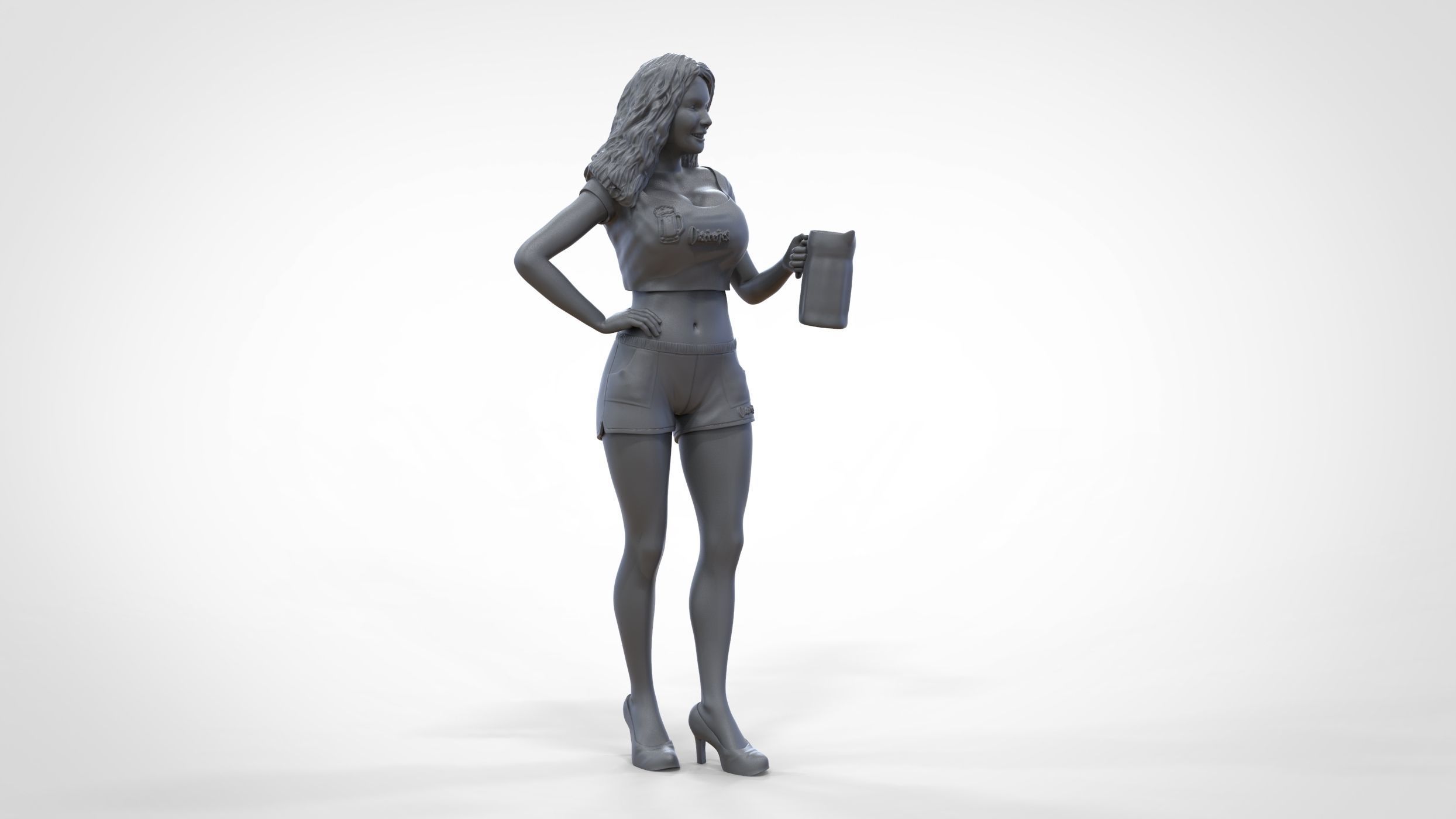 N6 Hooter waitress with beer 3D print model_42