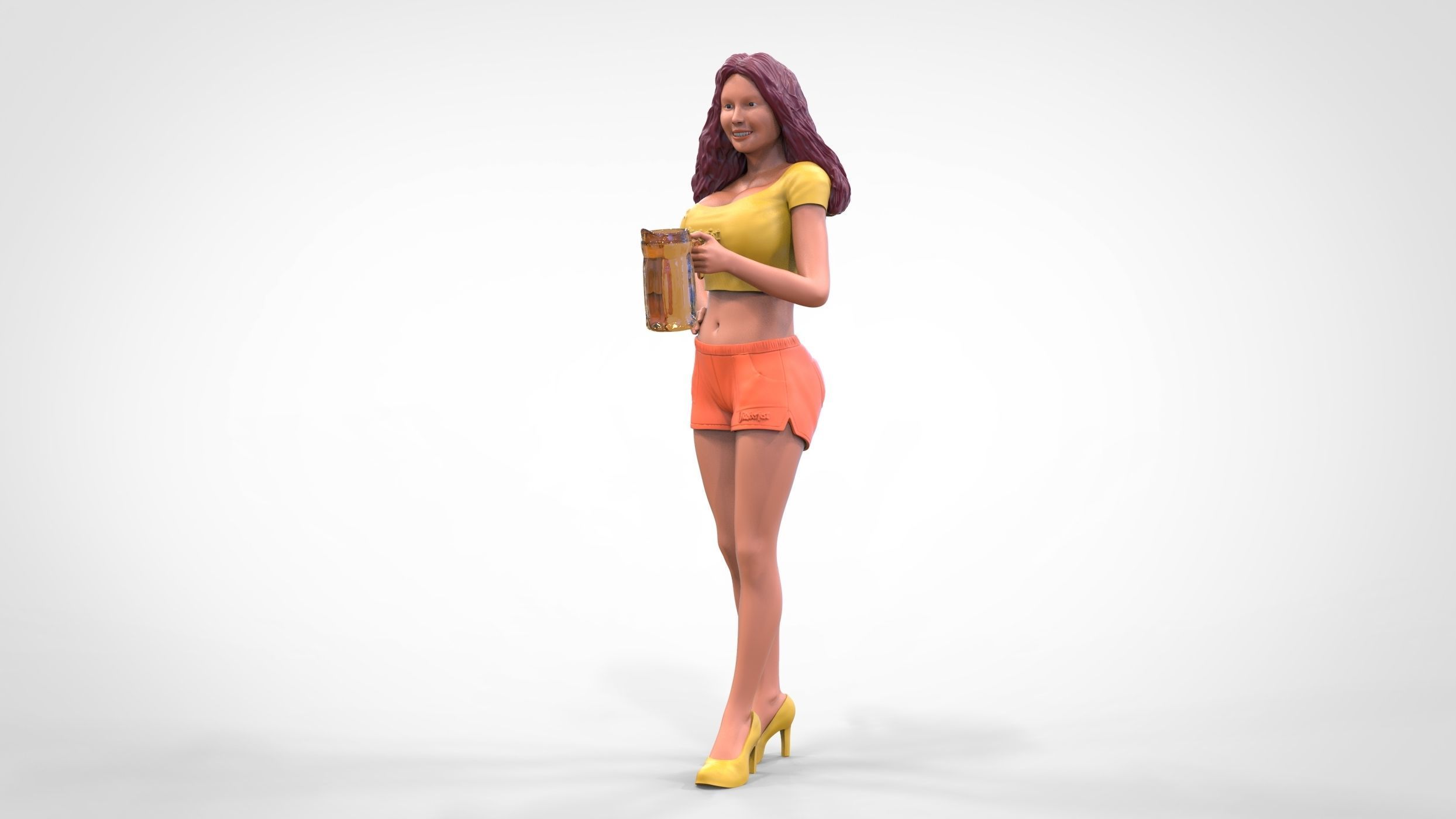 N6 Hooter waitress with beer 3D print model_6