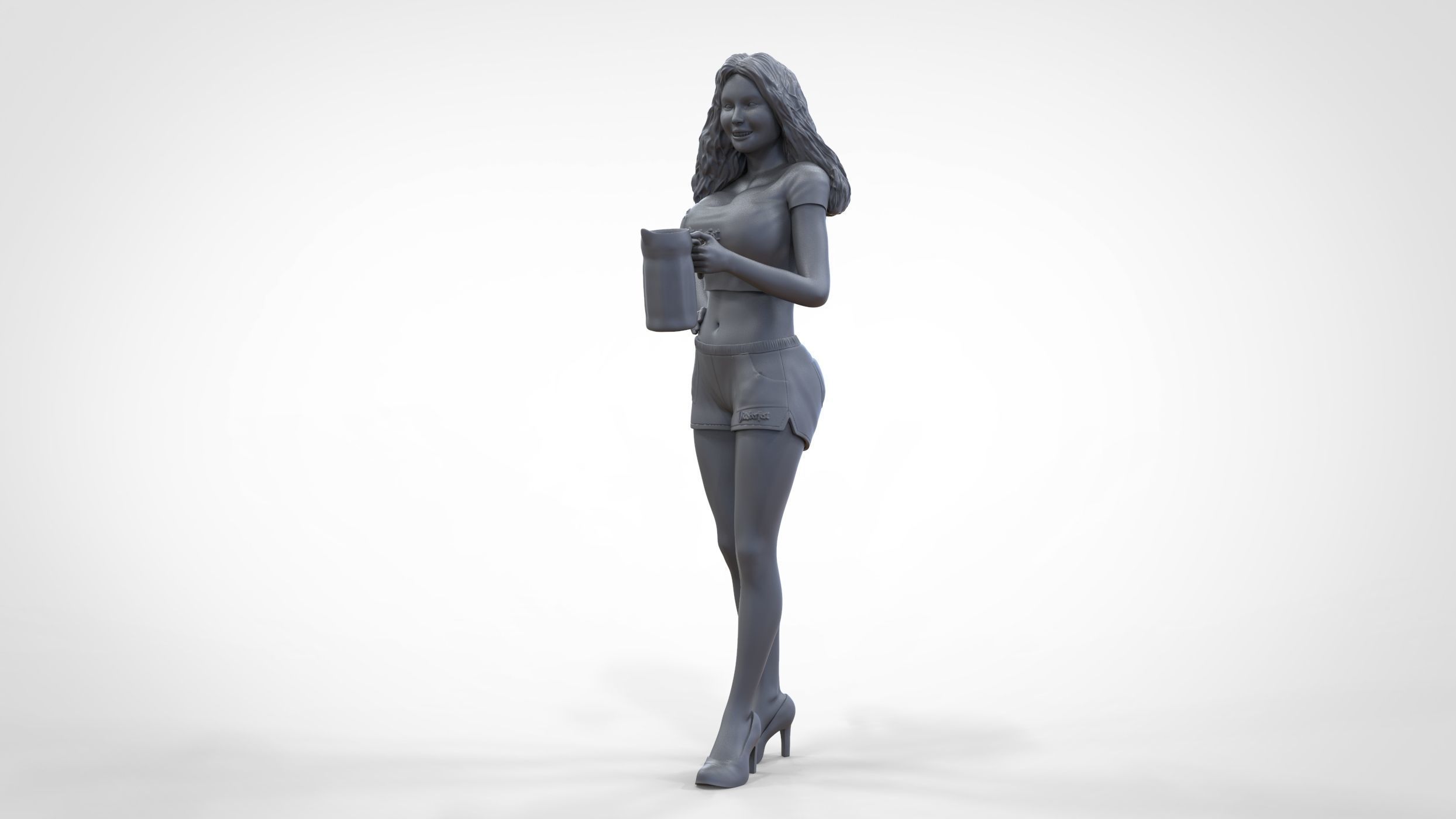N6 Hooter waitress with beer 3D print model_31