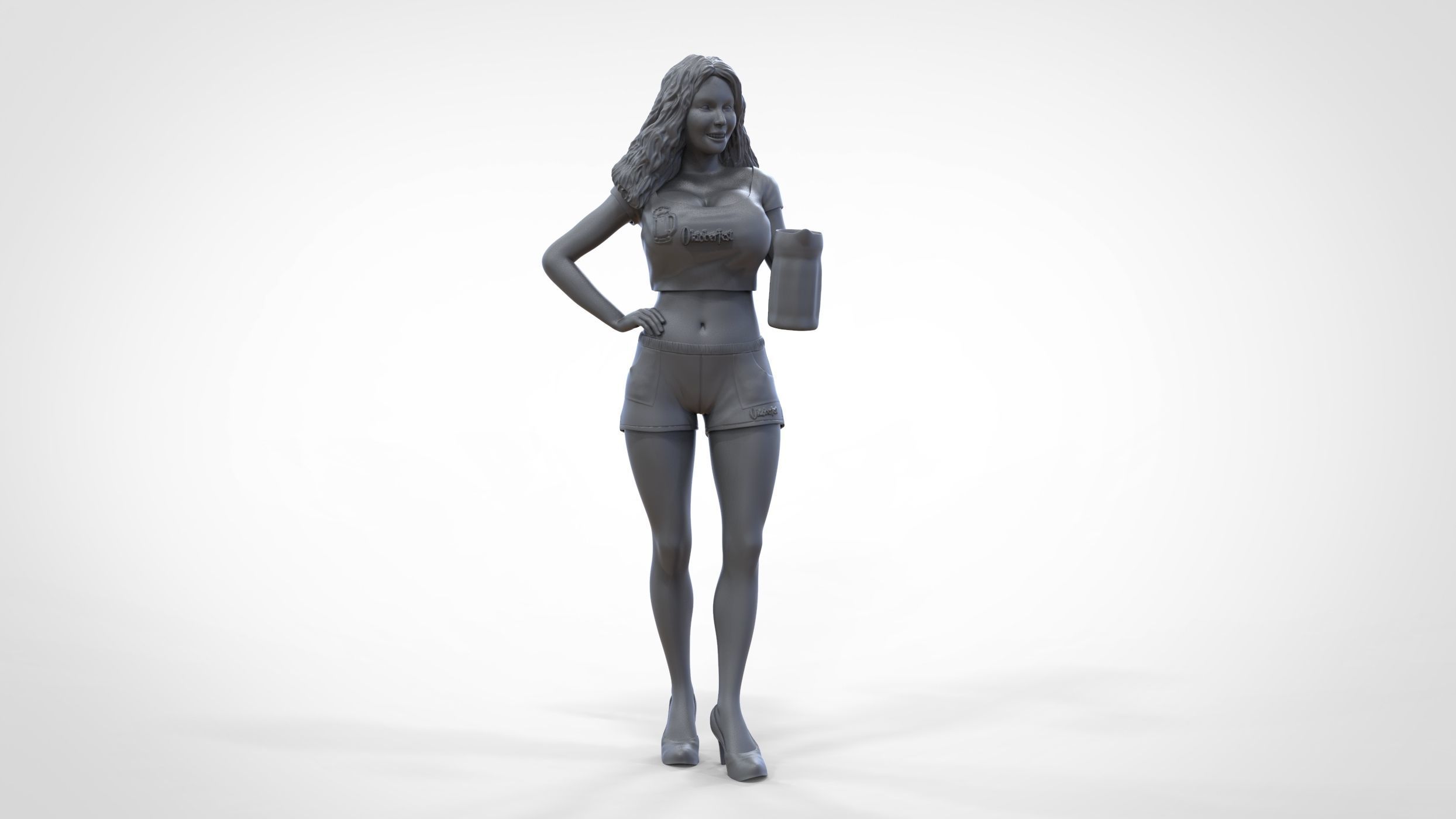 N6 Hooter waitress with beer 3D print model_29