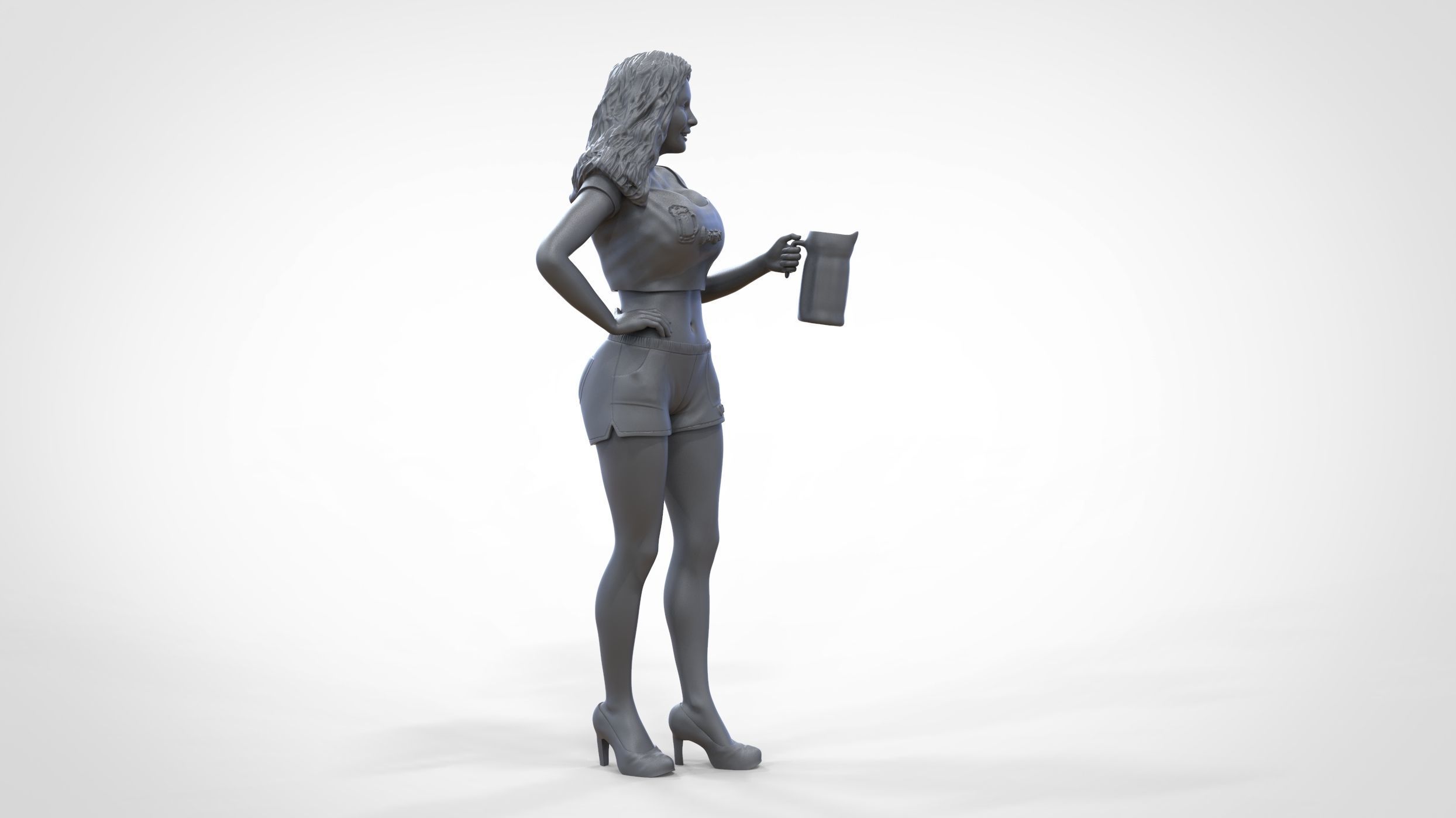 N6 Hooter waitress with beer 3D print model_41