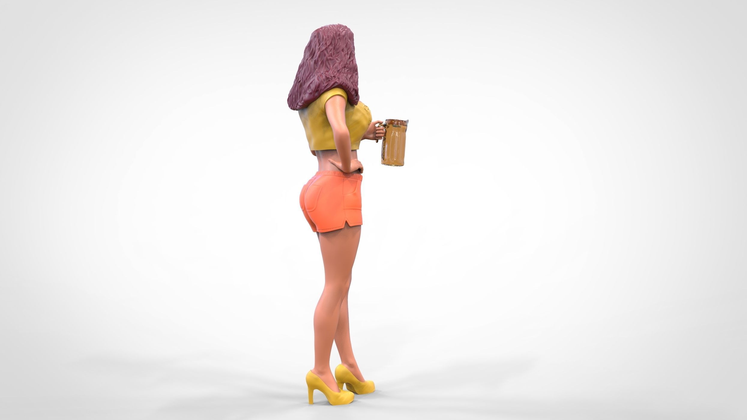 N6 Hooter waitress with beer 3D print model_19