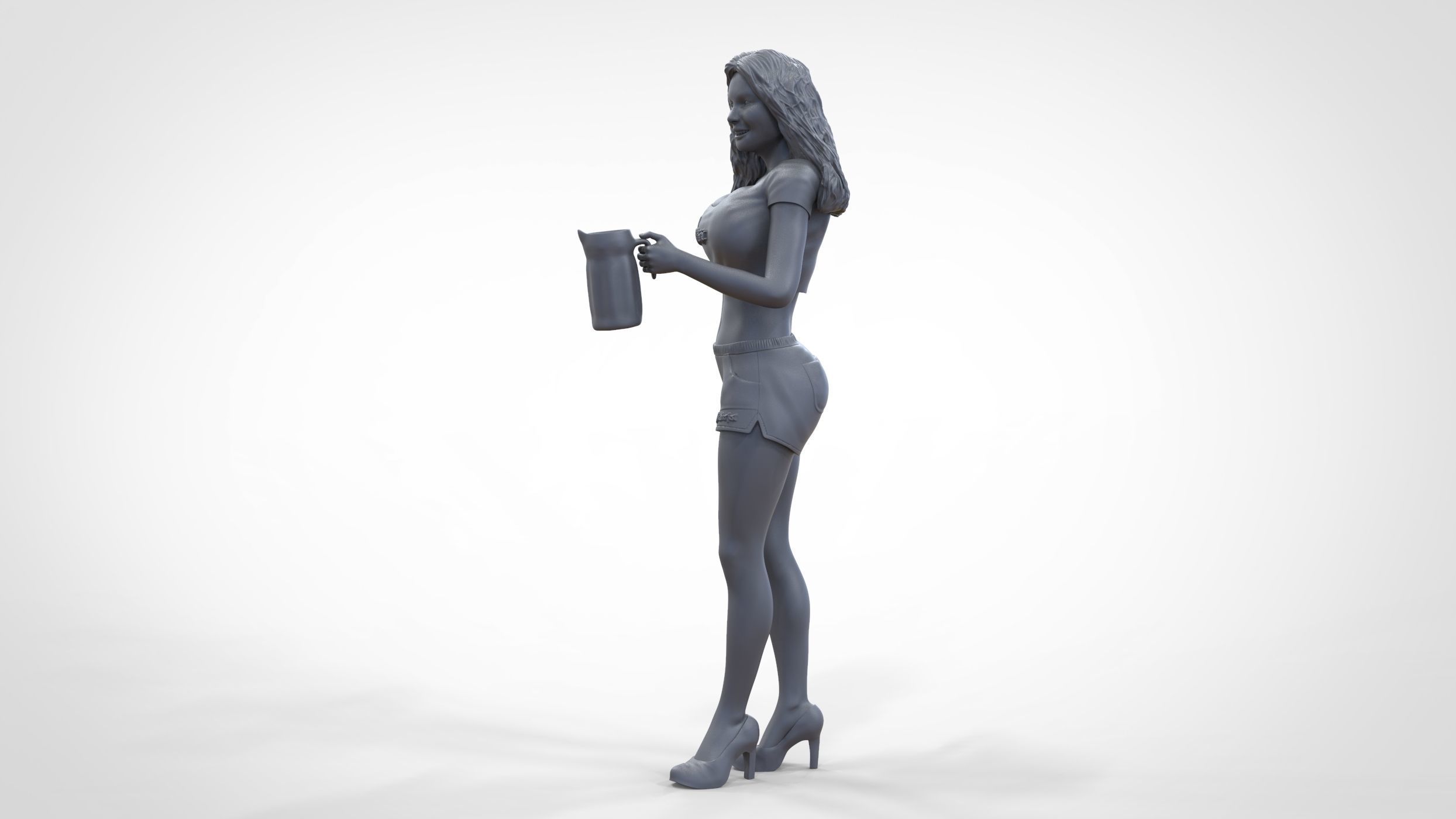 N6 Hooter waitress with beer 3D print model_32