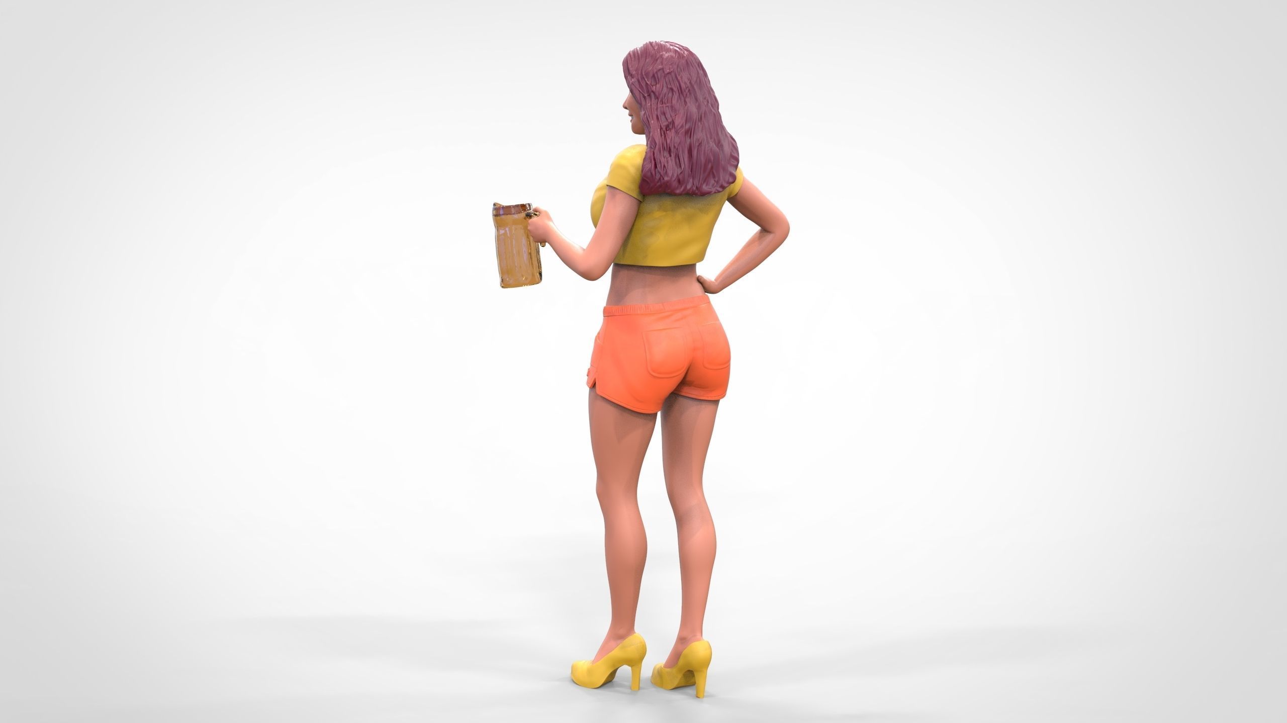 N6 Hooter waitress with beer 3D print model_28