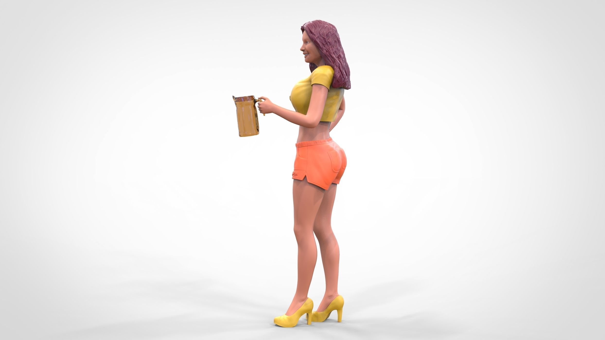 N6 Hooter waitress with beer 3D print model_9