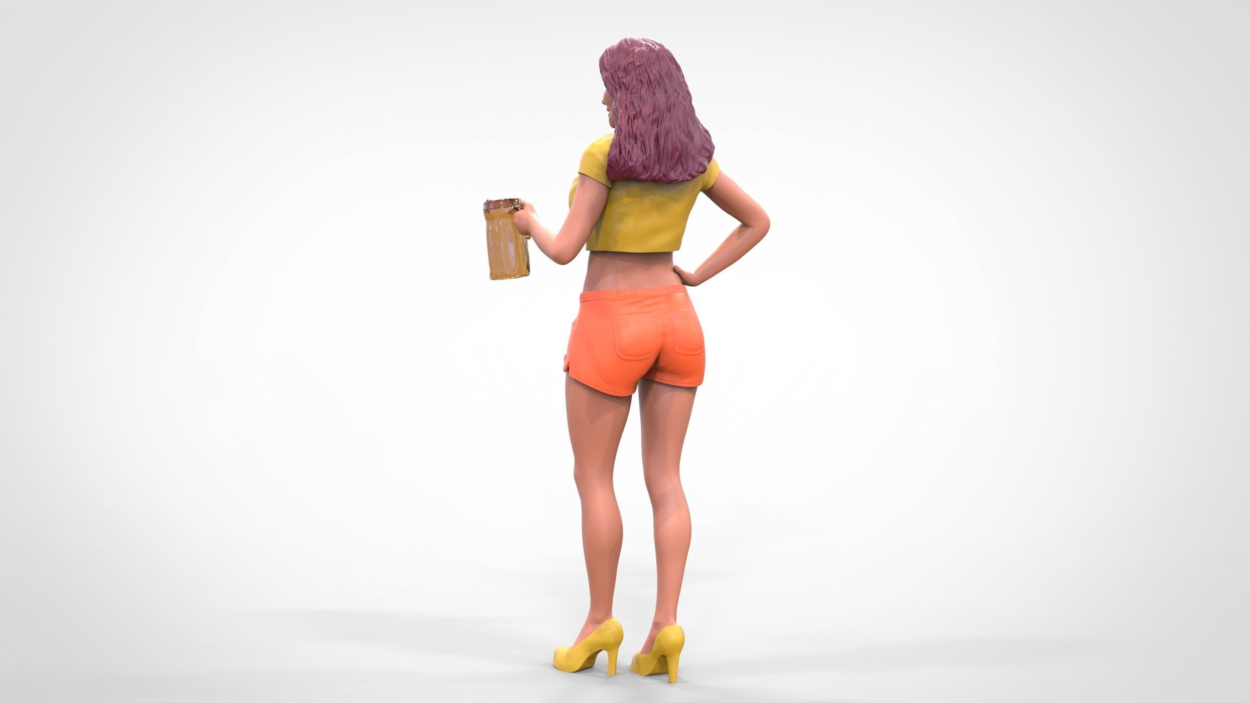 N6 Hooter waitress with beer 3D print model_12