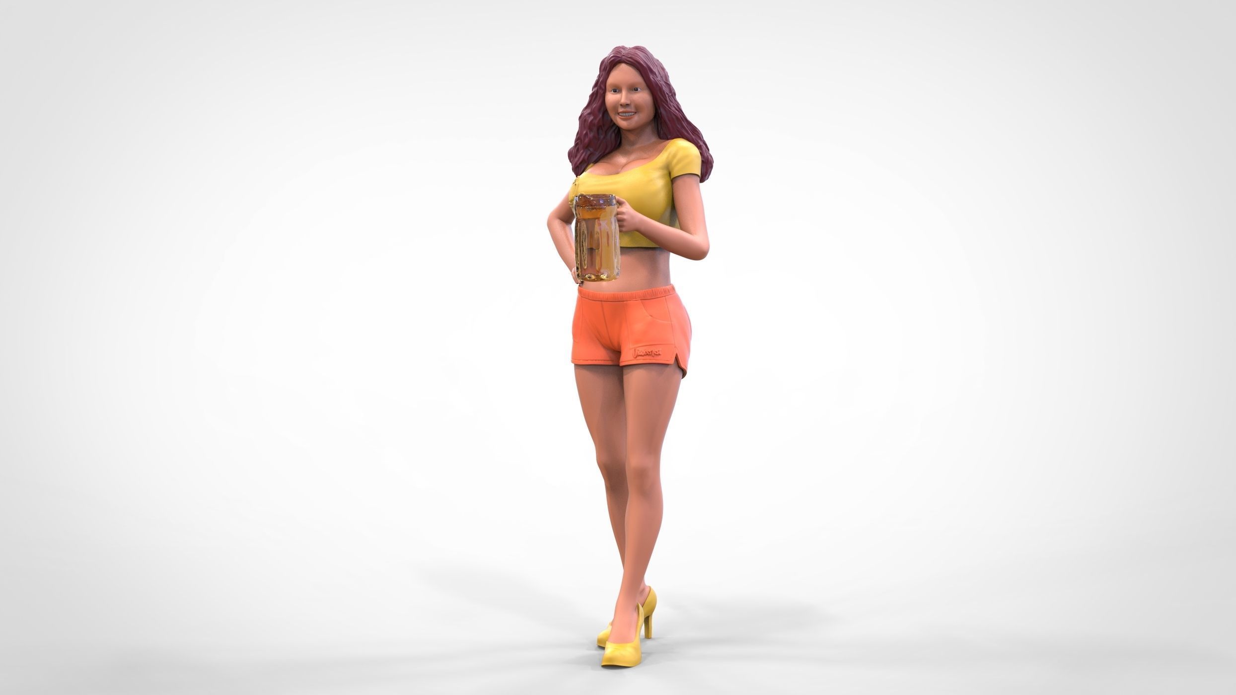 N6 Hooter waitress with beer 3D print model_5