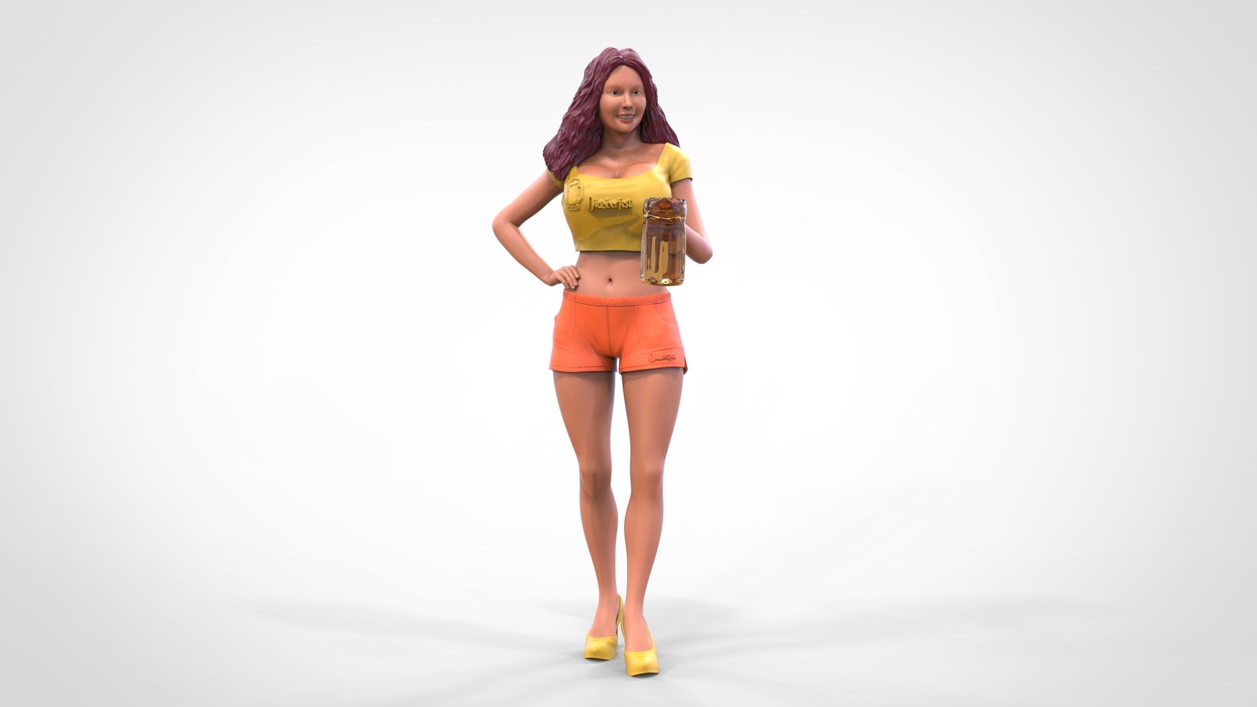 N6 Hooter waitress with beer 3D print model_3