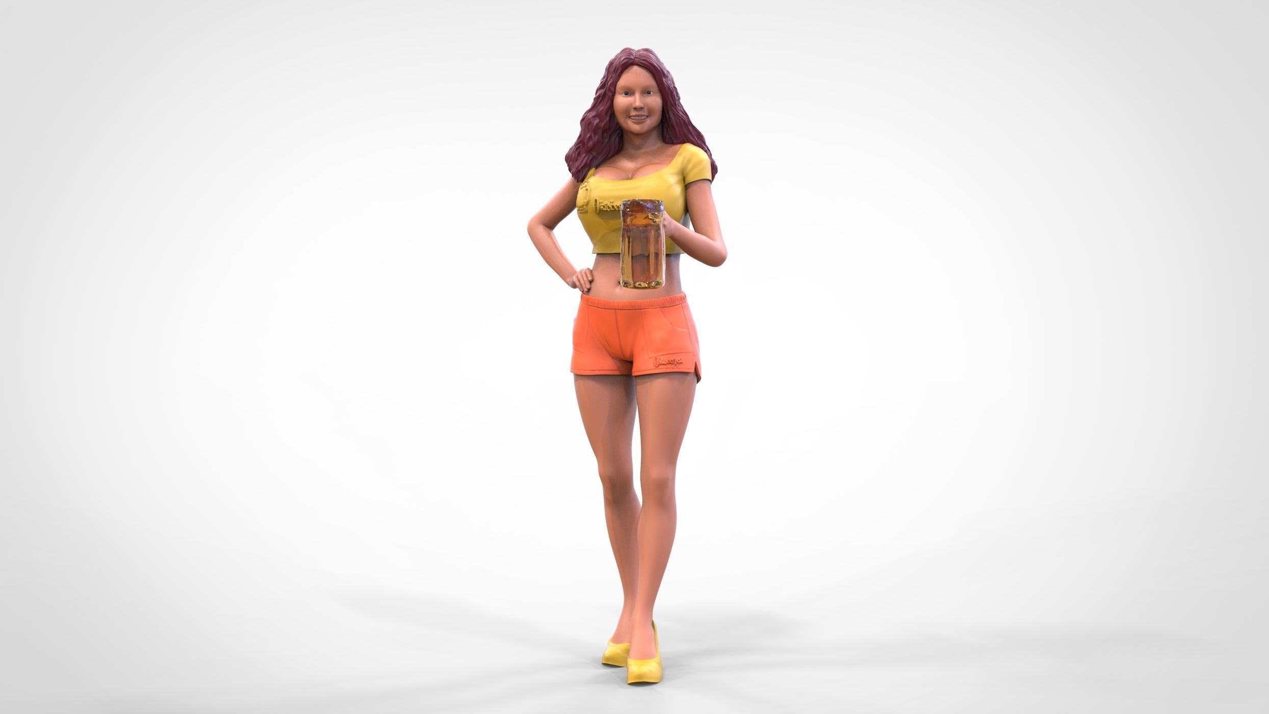 N6 Hooter waitress with beer 3D print model_4