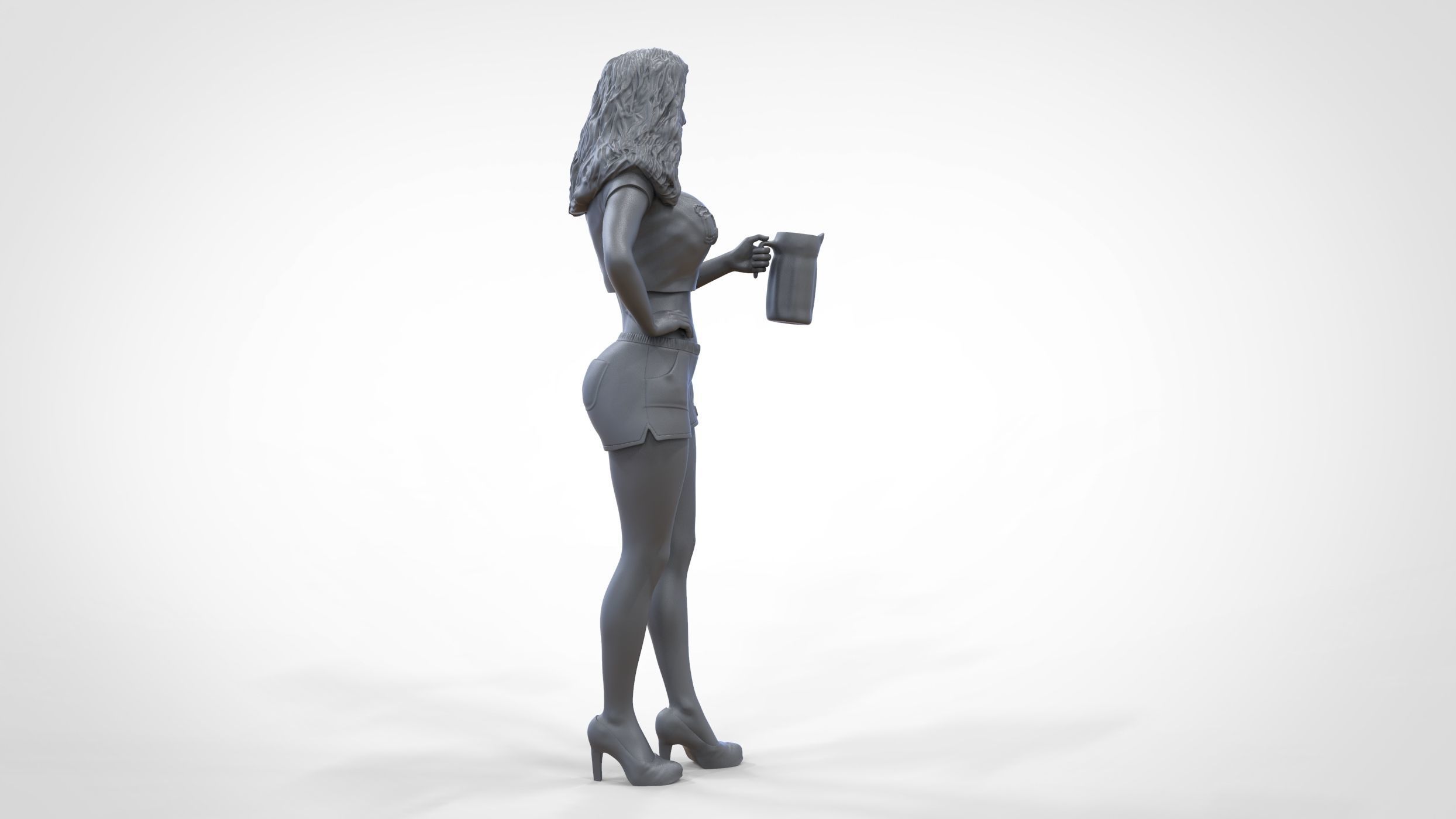 N6 Hooter waitress with beer 3D print model_40
