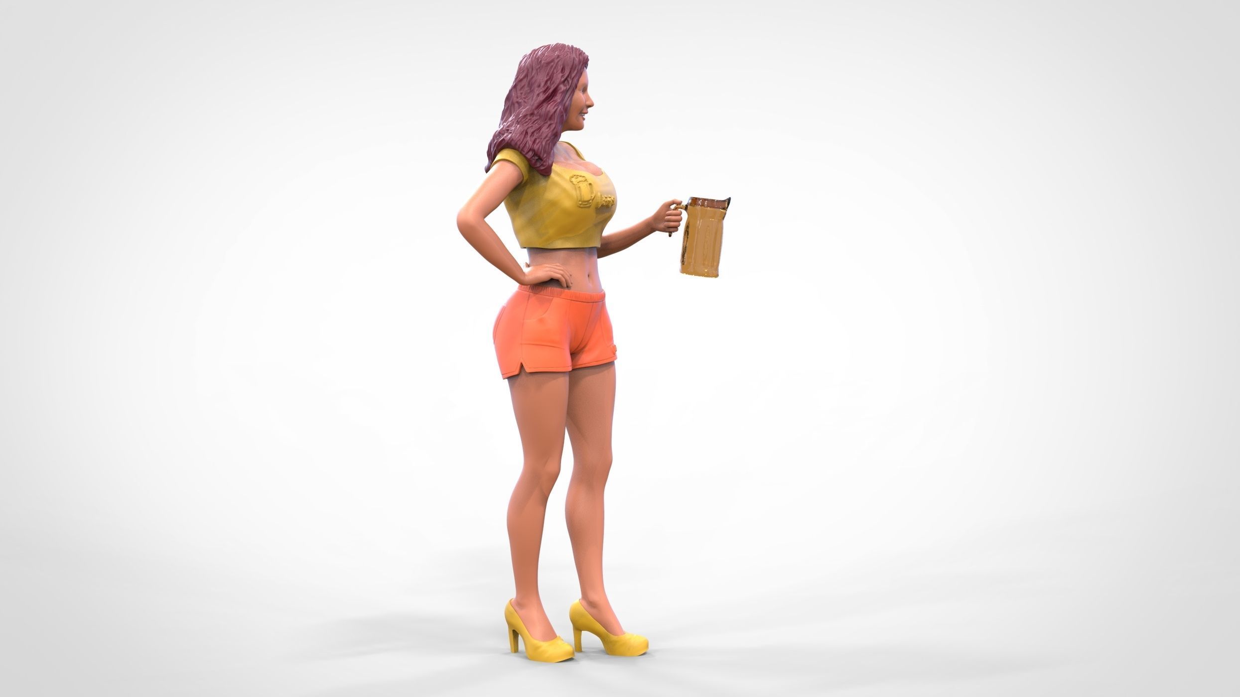 N6 Hooter waitress with beer 3D print model_22